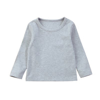 Autumn Winter Warn Solid Cotton Clothes Baby Boys Girls T Shirt