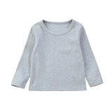 Autumn Winter Warn Solid Cotton Clothes Baby Boys Girls T Shirt