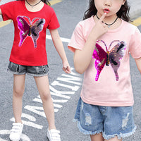 Changing Butterfly Kids Girl T Shirt Summer