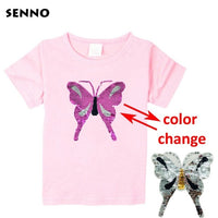 Changing Butterfly Kids Girl T Shirt Summer