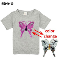 Changing Butterfly Kids Girl T Shirt Summer