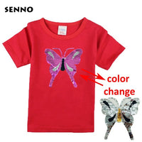 Changing Butterfly Kids Girl T Shirt Summer