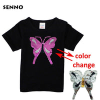 Changing Butterfly Kids Girl T Shirt Summer