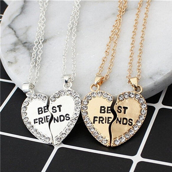 2pcs Best Friends Necklace Jewelry Pendant Couples