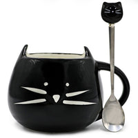 Ceramic Cute Cat Mugs With Spoon Coffee