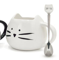 Ceramic Cute Cat Mugs With Spoon Coffee