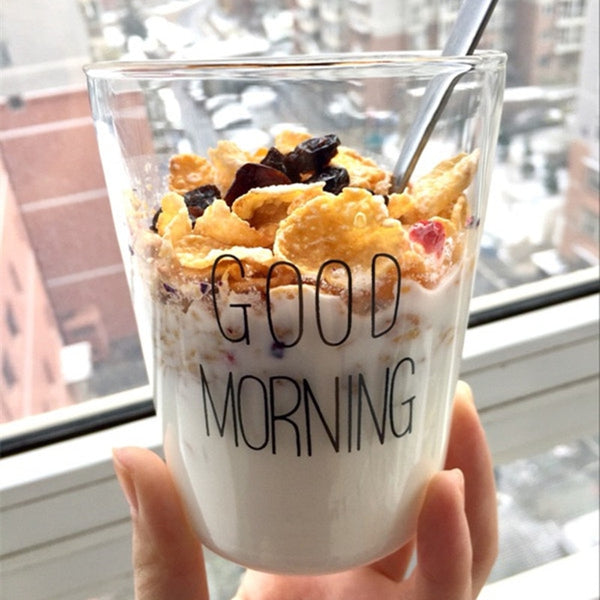 1 pcs Lovely Glass Breakfast Cup Coffee Tea Milk