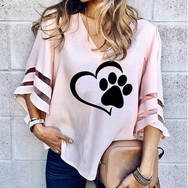 2019  New Fashion Dog Paw Print Women