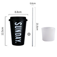 Black White Stainless Steel Silicone Mugs