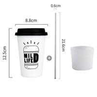 Black White Stainless Steel Silicone Mugs