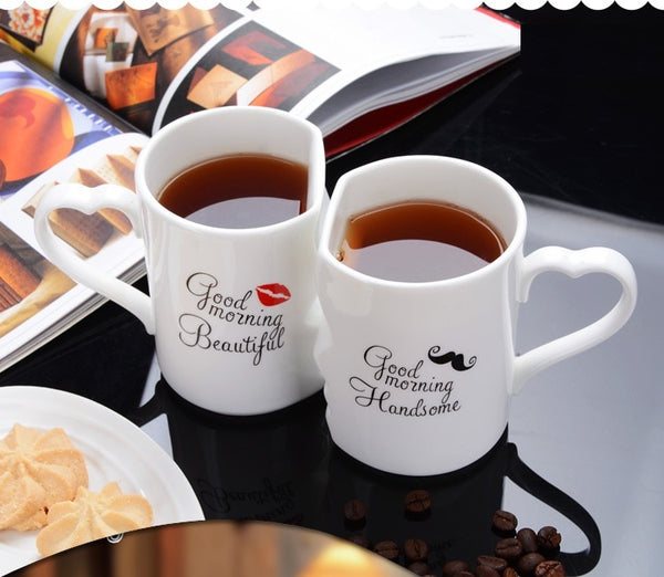 OUSSIRRO 2Pcs/Set Couple Cup Ceramic Coffee