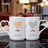 OUSSIRRO 2Pcs/Set Couple Cup Ceramic Coffee